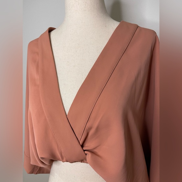 Favlux Fashion Salmon Blouse Crop Top - Picture 3 of 6